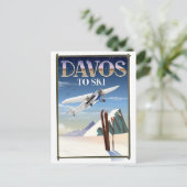 ダボス・スイス旅行ポスター ポストカード (スタンド正面)