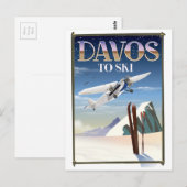 ダボス・スイス旅行ポスター ポストカード (正面/裏面)