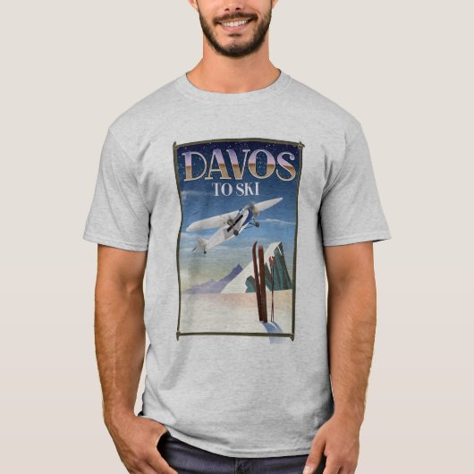 ダボス・スイス旅行ポスター Tシャツ (正面)