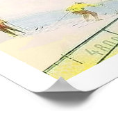 ダボス・パーセン鉄道、赤い列車、ヴィンテージ旅行 ポスター (角)