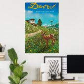 ダボス、パーセン、スイス、スキーポスター ポスター (ホームオフィス)