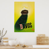 ダボス、パーセン、スイス、スキーポスター ポスター (キッチン)