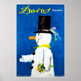 ダボス、パーセン、スイス、スキーポスター ポスター