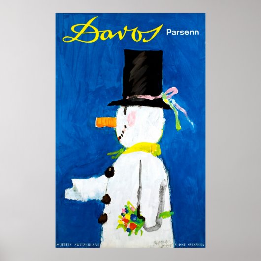 ダボス・パーセン・スイス・ヴィンテージ旅行ポスター ポスター (正面)