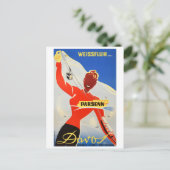 ダボス・パーセン、女の子はケーブルキャランドスキーリフトを示す ポストカード (スタンド正面)