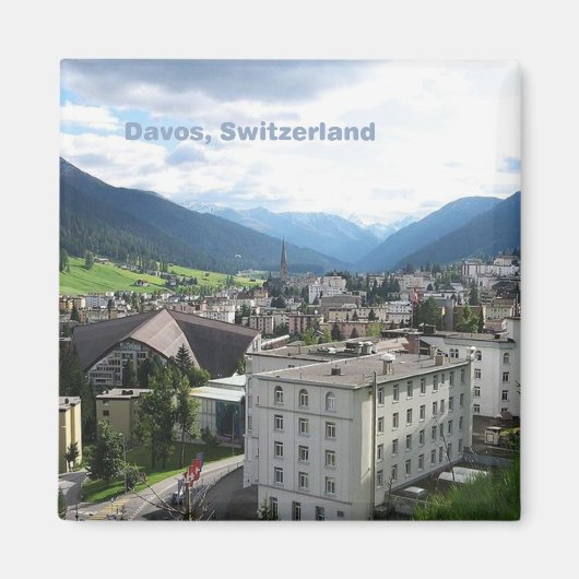 ダボスSwitzerland Photo Souvenir冷蔵庫用マグネット マグネット (正面)