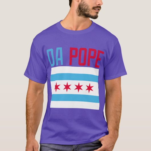 ダポープシカゴ国旗の色を切る Tシャツ (正面)