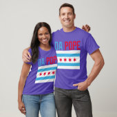 ダポープシカゴ国旗の色を切る Tシャツ (ユニセックス)