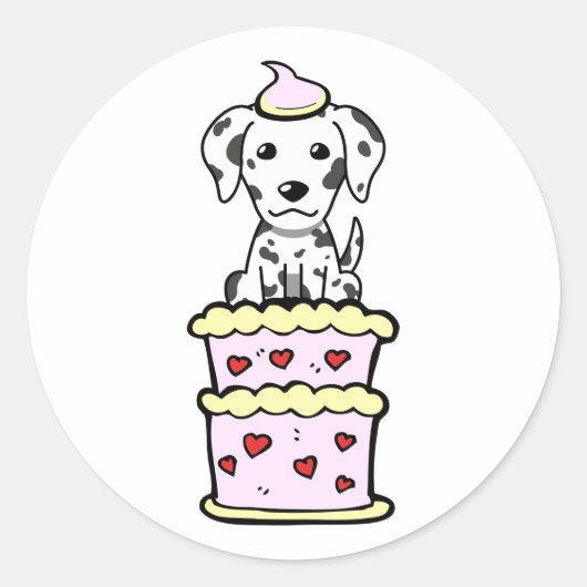ダマおもしろいーチがケーキから飛び出す ラウンドシール (正面)