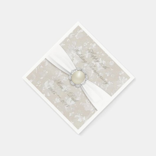 ダマはっきりしたスク30周年結婚紙ナプキンス スタンダードカクテルナプキン (角)