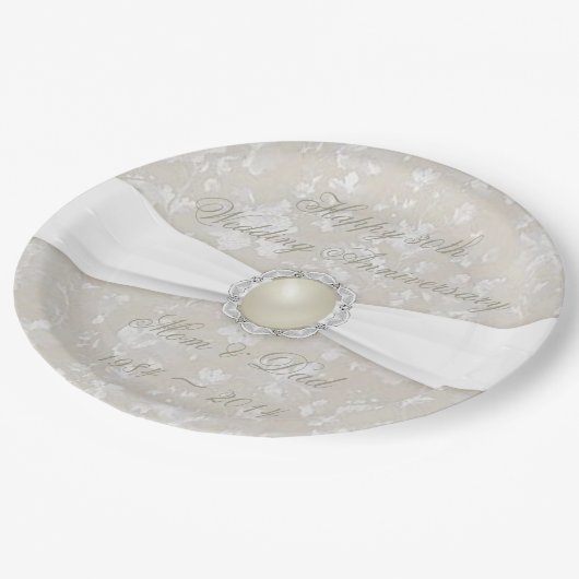 ダマはっきりしたスク30周年結婚紙プレート ペーパープレート (アングル)