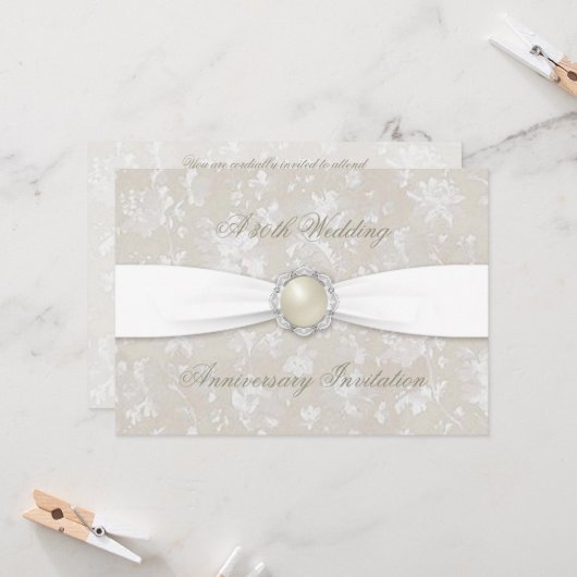 ダマはっきりしたスク30周年記念結婚5 x 7招待状 招待状 (正面/裏面インサイチュ)