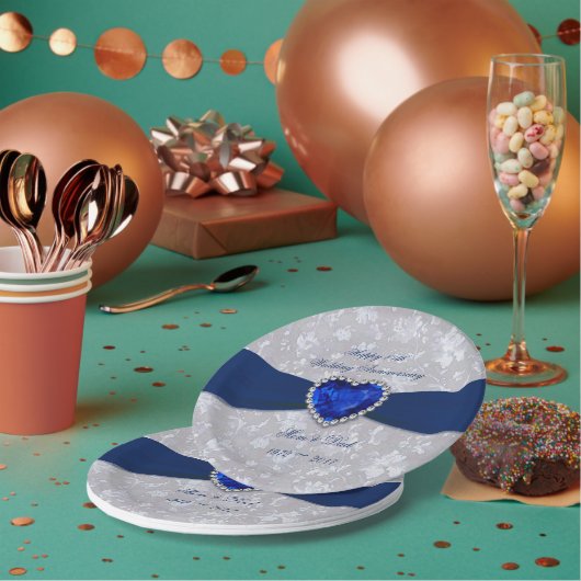 ダマはっきりしたスク45結婚周年記念紙プレート ペーパープレート (複数)