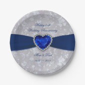 ダマはっきりしたスク45結婚周年記念紙プレート ペーパープレート (正面)