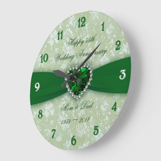 ダマはっきりしたスク55結婚周年時計 ラージ壁時計 (傾斜)