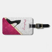 ダマエレガントスクきらびやかな高いヒールパーソナライズされた ラゲッジタグ (正面横)