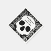ダマエレガントスクとスカルハロウィンパーソナライズされた スタンダードカクテルナプキン (角)
