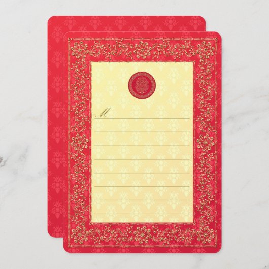 ダマエレガントスクの結婚式 – 招待状/ Notecard 招待状 (正面/裏面)