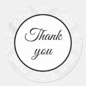 ダマエレガントスクホワイト結婚の感謝シンプル ラウンドシール (正面)