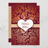 ダマエレガントスク婚約パーティ招待状 招待状 (正面/裏面)