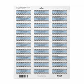 ダマエレガントスク差出人住所ラベル（青） ラベル (フルシート)