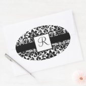 ダマエレガントスク書道デザイン 楕円形シール (封筒)