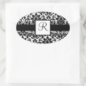 ダマエレガントスク書道デザイン 楕円形シール (バッグ)