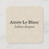 ダマエレガントスク模様(クリーム) スクエア名刺 (正面)