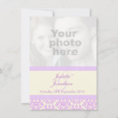 ダマエレガントスク薄紫&クリーム結婚式招待状 招待状 (正面)