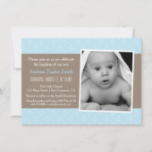 ダマエレガントススタイリッシュカ写真バプテスマ招待状 招待状 (正面)