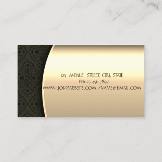 ダマエレガントススタイリッシュ・金ゴールド・フローラ 名刺 (裏面)