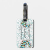 ダマエレガントスモダン・ピーコックパーソナライズされた ラゲッジタグ (裏面縦)