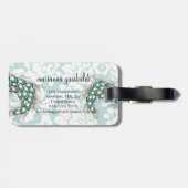 ダマエレガントスモダン・ピーコックパーソナライズされた ラゲッジタグ (裏面横)