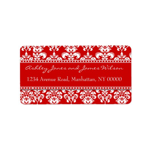 ダマエレガントス赤と白住所 シール (正面)
