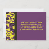 ダマカラフルスク/プラム/黄色/黒/ラベンダー 招待状 (裏面)