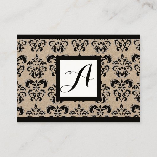 ダマクラシックスクフローラスクエアモノグラムクラフト紙 名刺 (裏面)