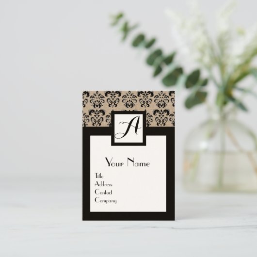 ダマクラシックスクフローラスクエアモノグラムクラフト紙 名刺 (スタンド正面)