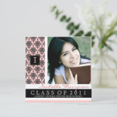 ダマスかわいらしク卒業発表モノグラム 招待状 (スタンド正面)