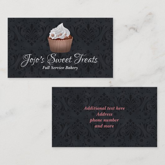 ダマスかわいらしク・カップケーキベーカリー名刺 名刺 (正面/裏面)