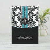 ダマスアクア結婚式招待状 招待状 (スタンド正面)