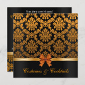 ダマスエレガントクハローウィンパーティ招待状 招待状 (正面/裏面)