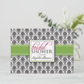 ダマスエレガントクブライダルシャワー招待(ライム) 招待状 (スタンド正面)