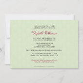 ダマスエレガントクブライダルシャワー招待(ライム) 招待状 (裏面)