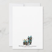 ダマスエレガントクブラック&ホワイト5x7ハッピーホリデー シーズンカード (裏面)