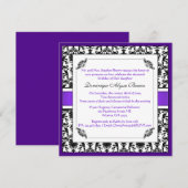 ダマスエレガントク旋回招待状[紫] 招待状 (正面/裏面)