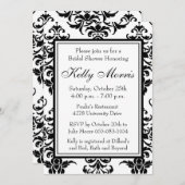 ダマスエレガントク誕生日またはシャワー招待状 招待状 (正面/裏面)