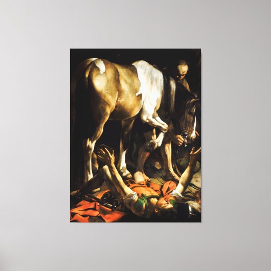 ダマスカスへ行く途中の変換by Caravaggio キャンバスプリント (正面)