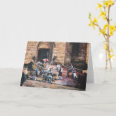 ダマスカスゴールデンゲート、古いエルサレムのグリーティングカード カード (黄色い花)