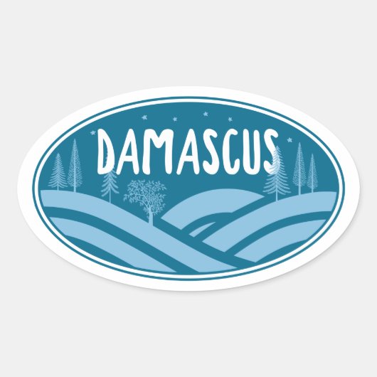 ダマスカスバージニアアウトドア 楕円形シール (正面)