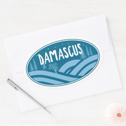 ダマスカスバージニアアウトドア 楕円形シール (封筒)